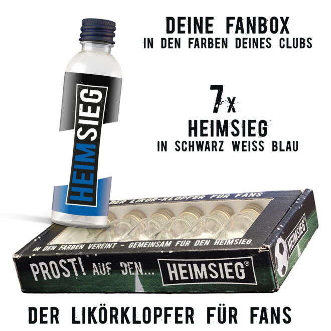 Heimsieg - 7er Fan-Box -Schwarz-Weiss-Blau